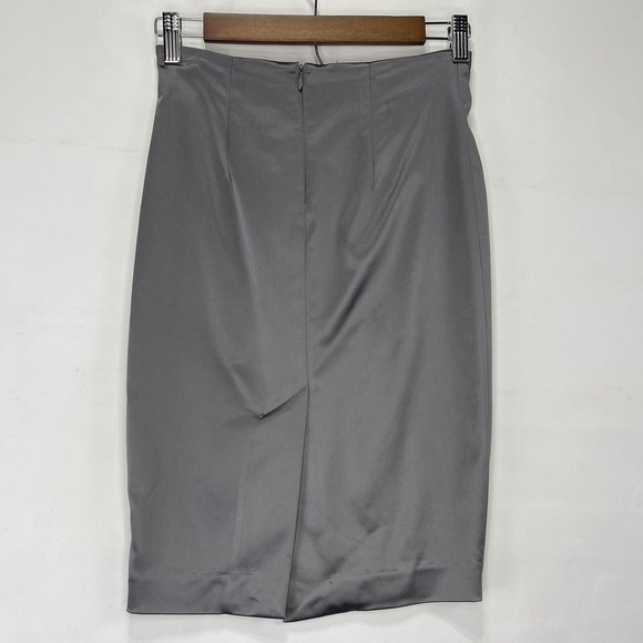 bebe Women Ruched Side Pleat Pencil Skirt Satined Size 2 - Picture 3 of 16